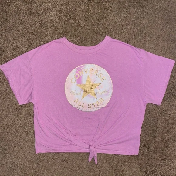 Converse Girls Purple Graphic Top - Picture 2 of 7